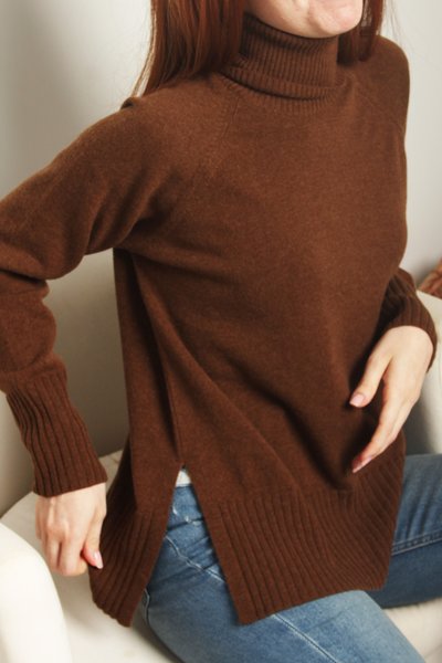 Maglia dolcevita in puro cashmere donna