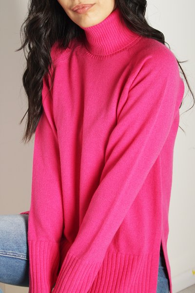 Maglia dolcevita in puro cashmere donna