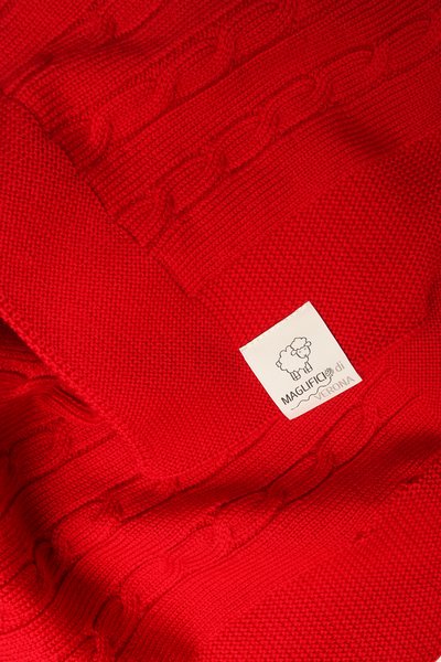 Copertina trecce pura lana merino 80*100cm - essential